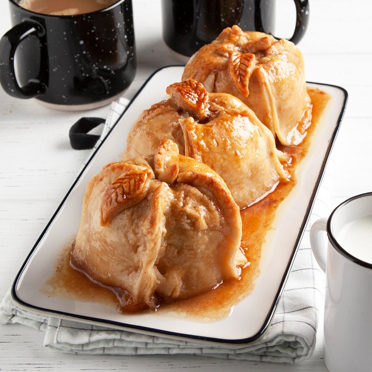 Apple Dumplings With Sauce Recipe How To Make It Taste Of Home