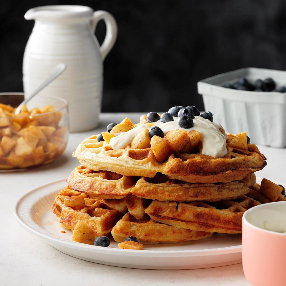 image of Apple Pie Ricotta Waffles recipe by Taste of Home image of Apple Pie Ricotta Waffles recipe by Taste of Home