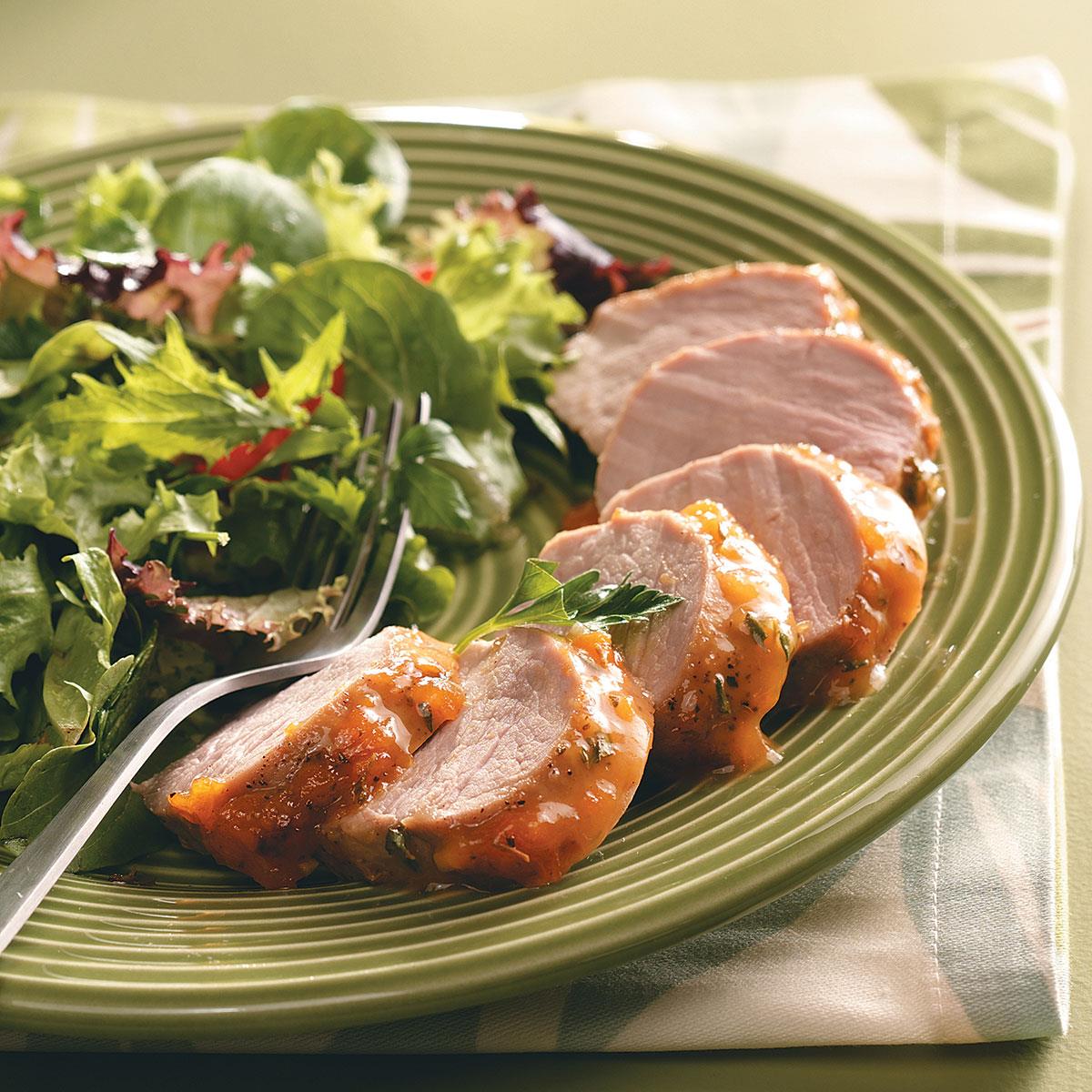 image of Apricot-Glazed Pork Tenderloin for Two recipe by Taste of Home