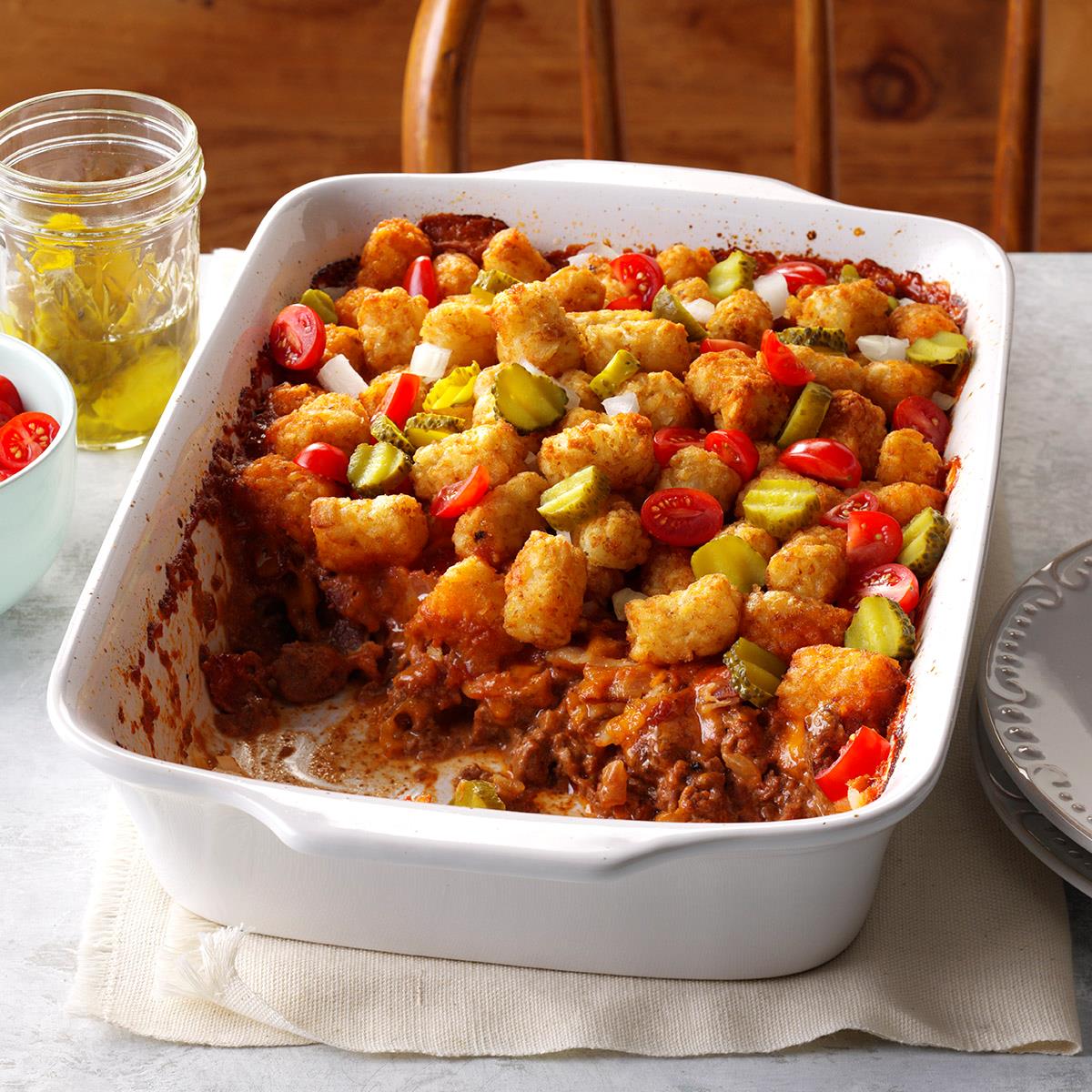 image of Bacon Cheeseburger Tater Tot Bake recipe by Taste of Home