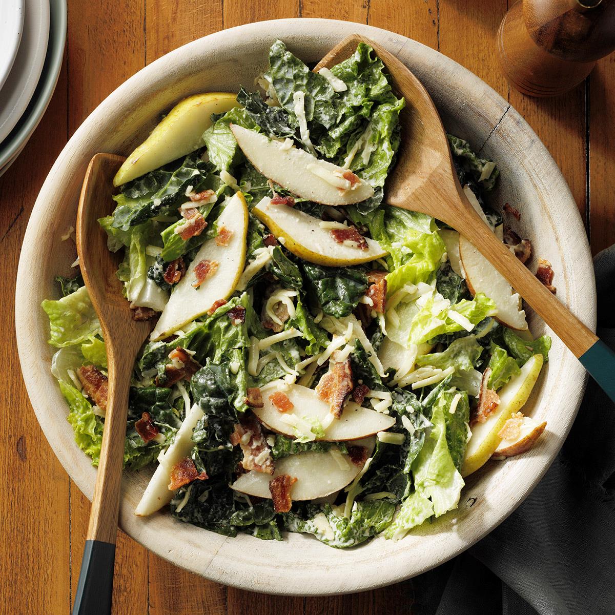 Bacon Pear Salad with Parmesan Dressing-image