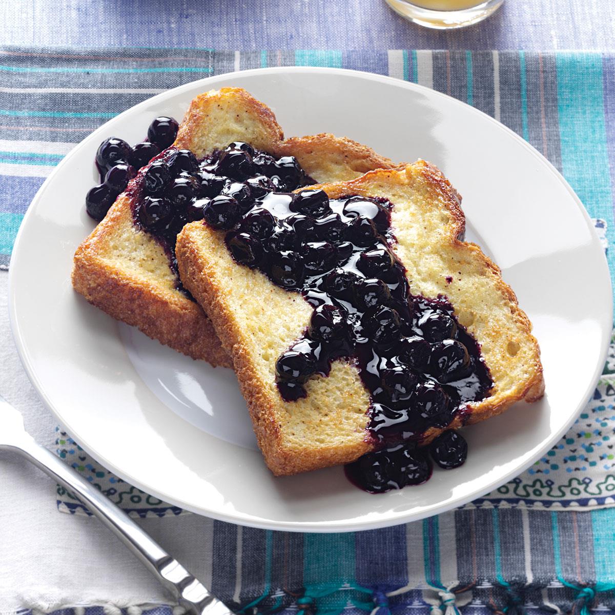 Baked French Toast with Blueberry Sauce image