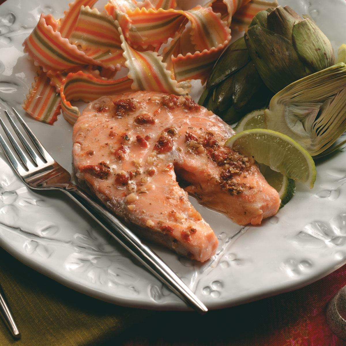 Baked Salmon Steaks Recipe How To Make It Taste Of Home