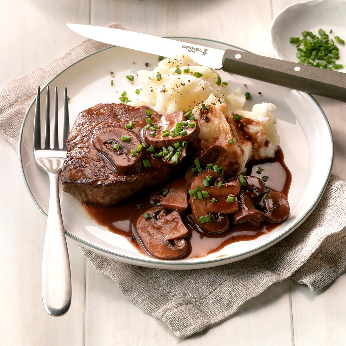 Beef Filets With Portobello Sauce Recipe How To Make It Taste Of Home