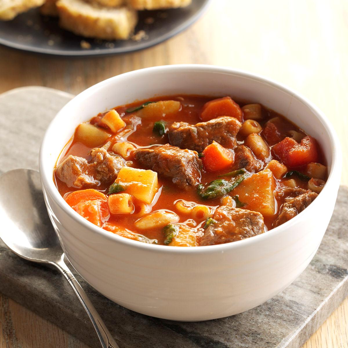 Beef Stew with Pasta image.