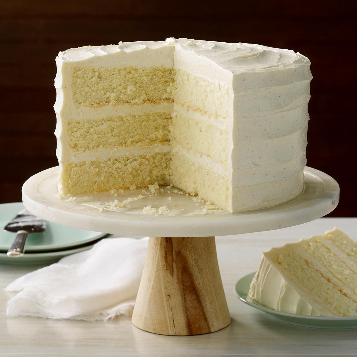 Vegan Vanilla Cake  Double Layer Cake Recipe with Buttercream Frosting