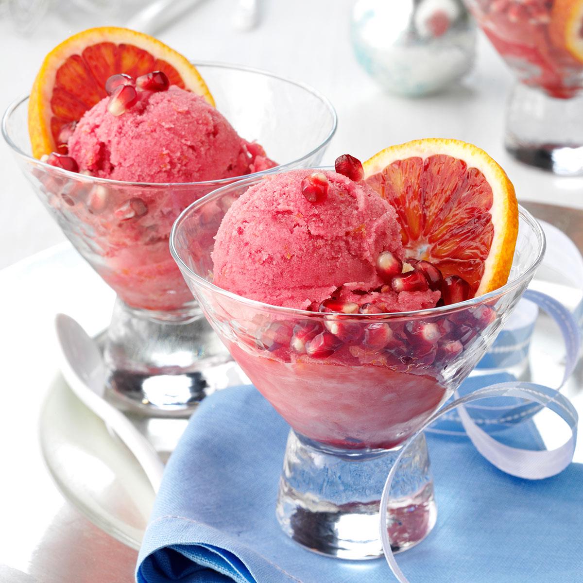 image of Blood Orange-Pomegranate Sorbet recipe by Taste of Home