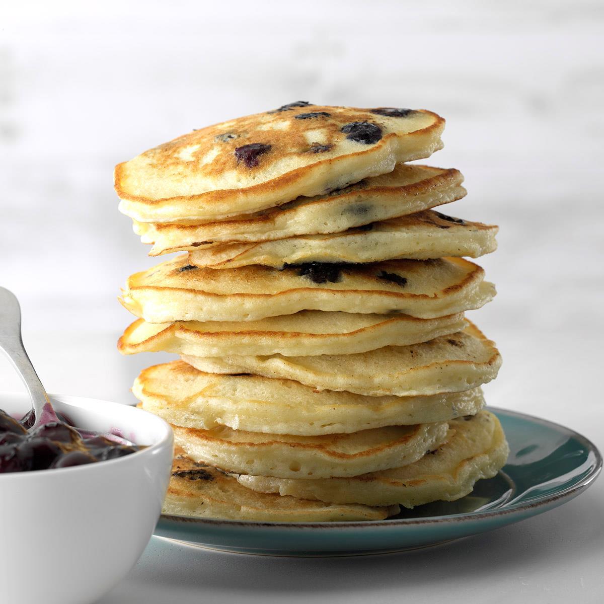 Blueberry Sour Cream Pancakes image