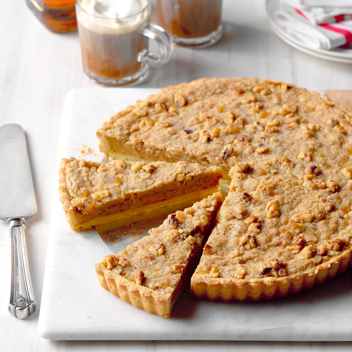 Bourbon Pumpkin Tart with Walnut Streusel-image