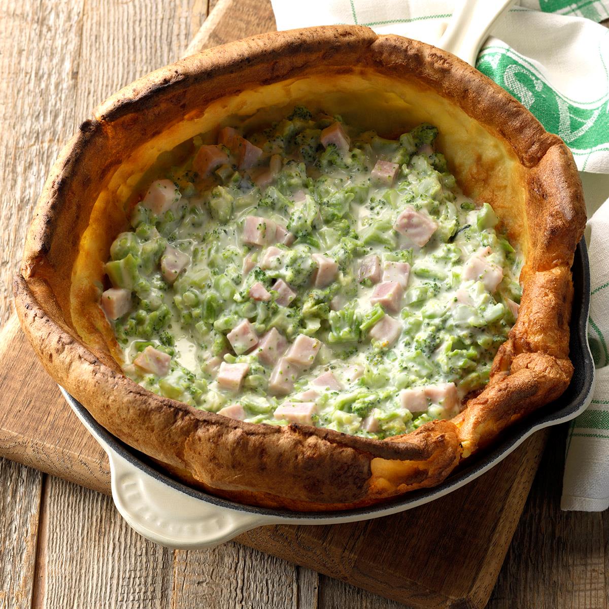 image of Broccoli-Ham Puff Pancake recipe by Taste of Home