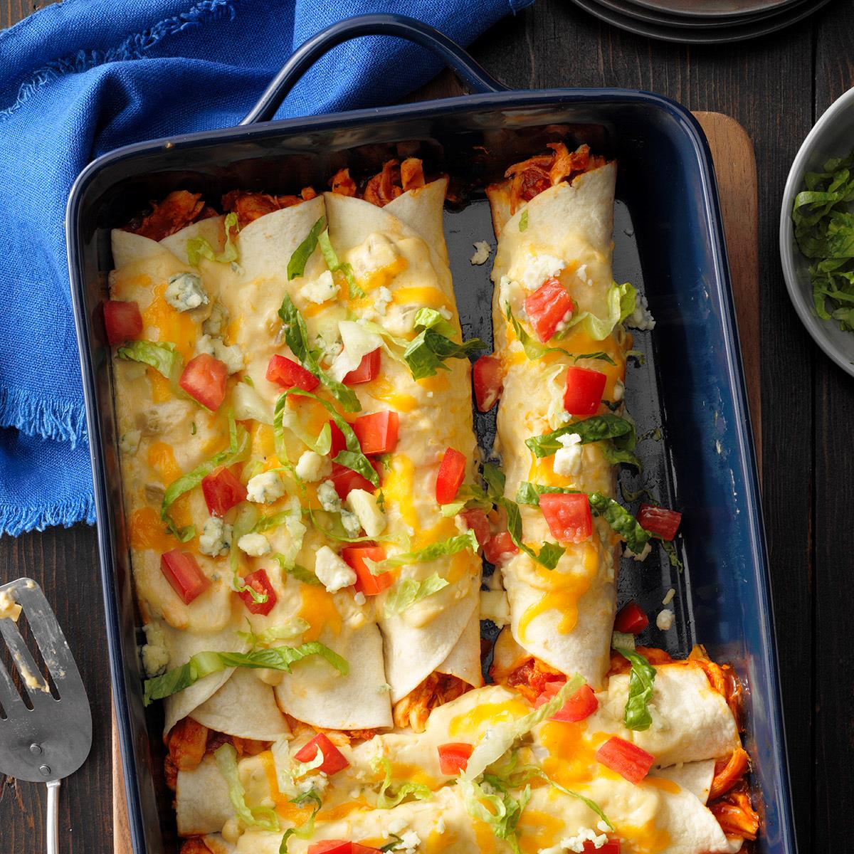 Buffalo Chicken Enchiladas Recipe How To Make It Taste Of Home