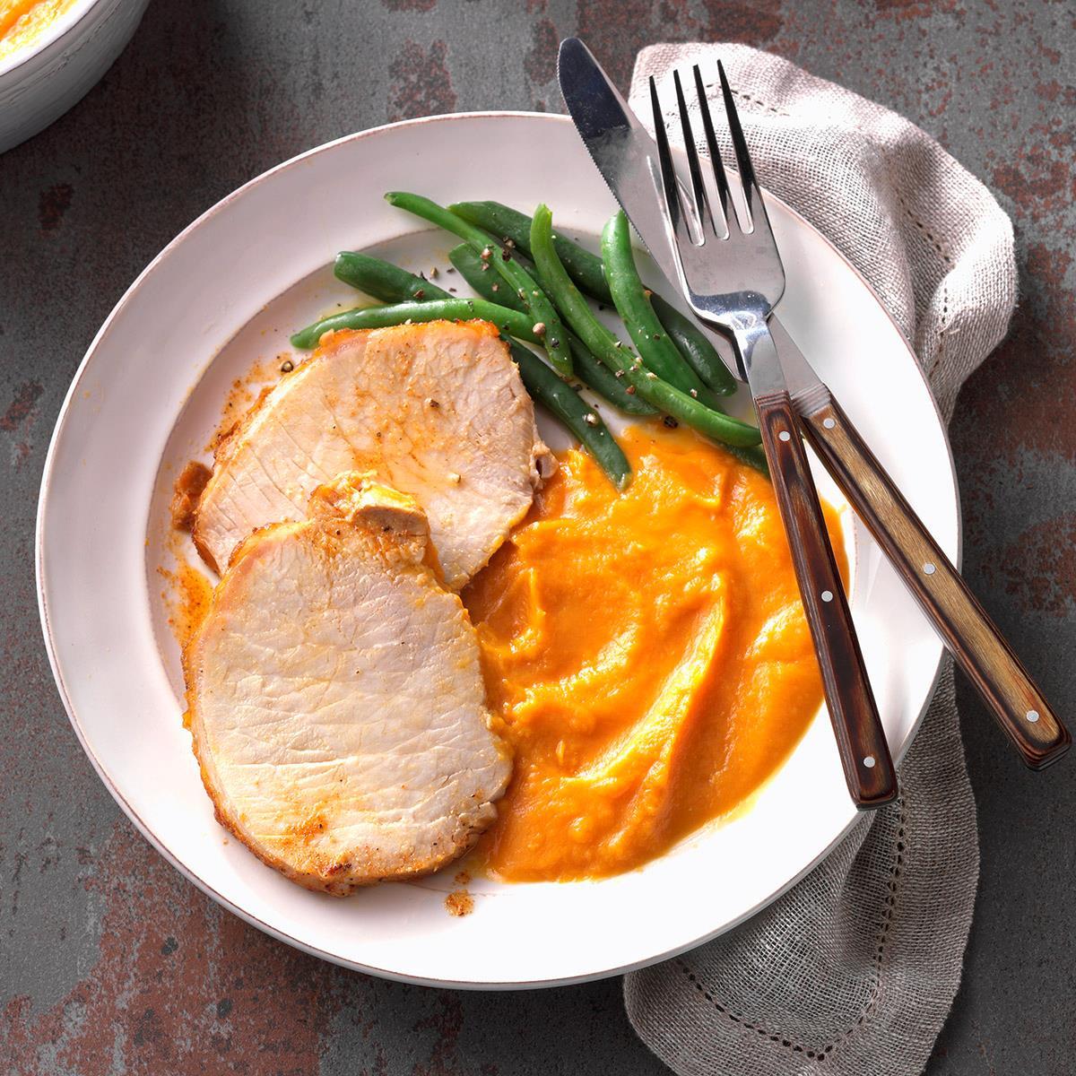 Multicooker Cajun Pork Loin with Sweet Potato Puree image