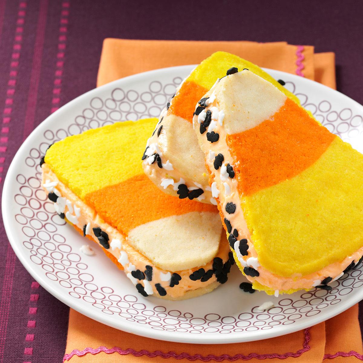 Candy Corn Ice Cream Sandwiches Recipe How To Make It Taste Of Home