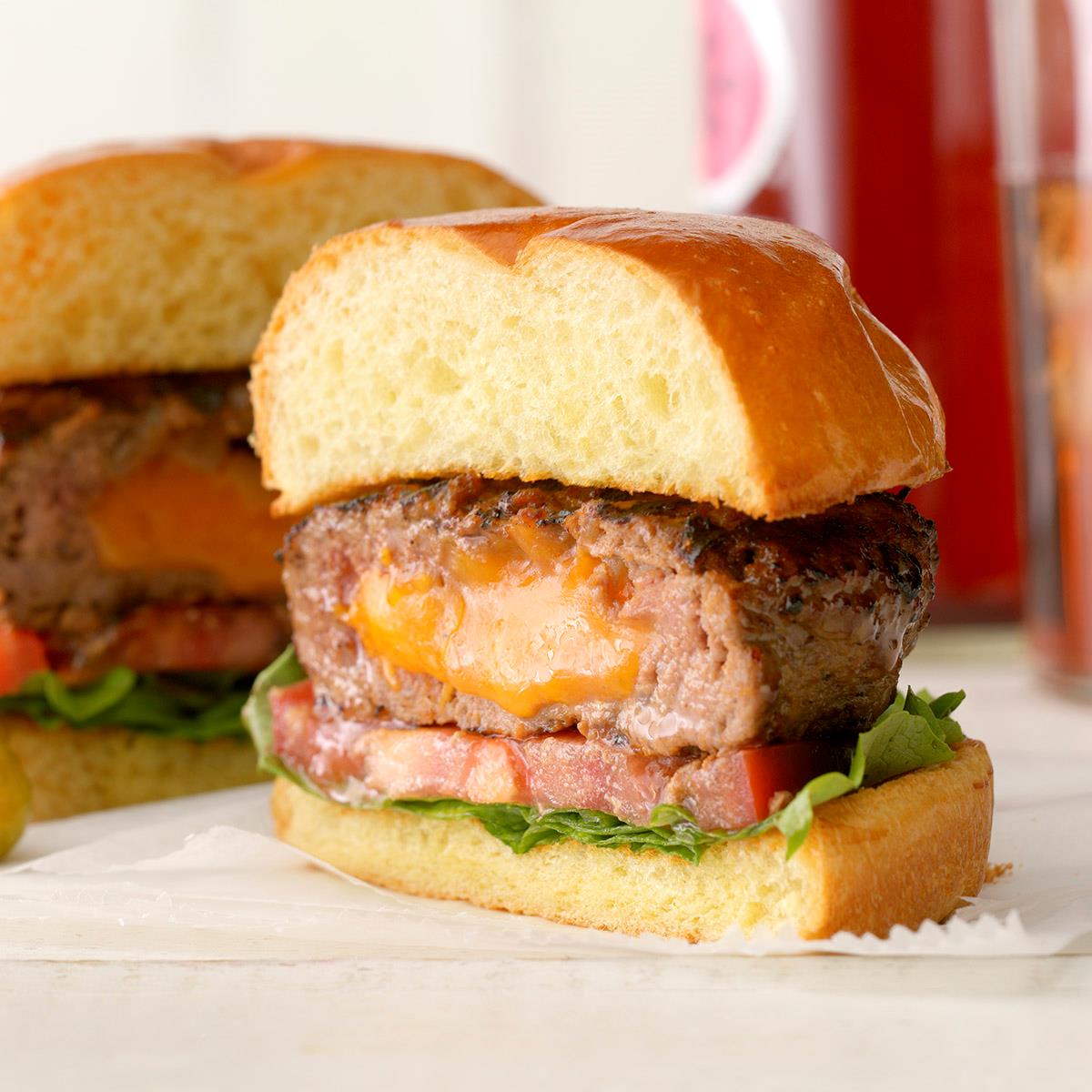 Cheese-Stuffed Burgers for Two image
