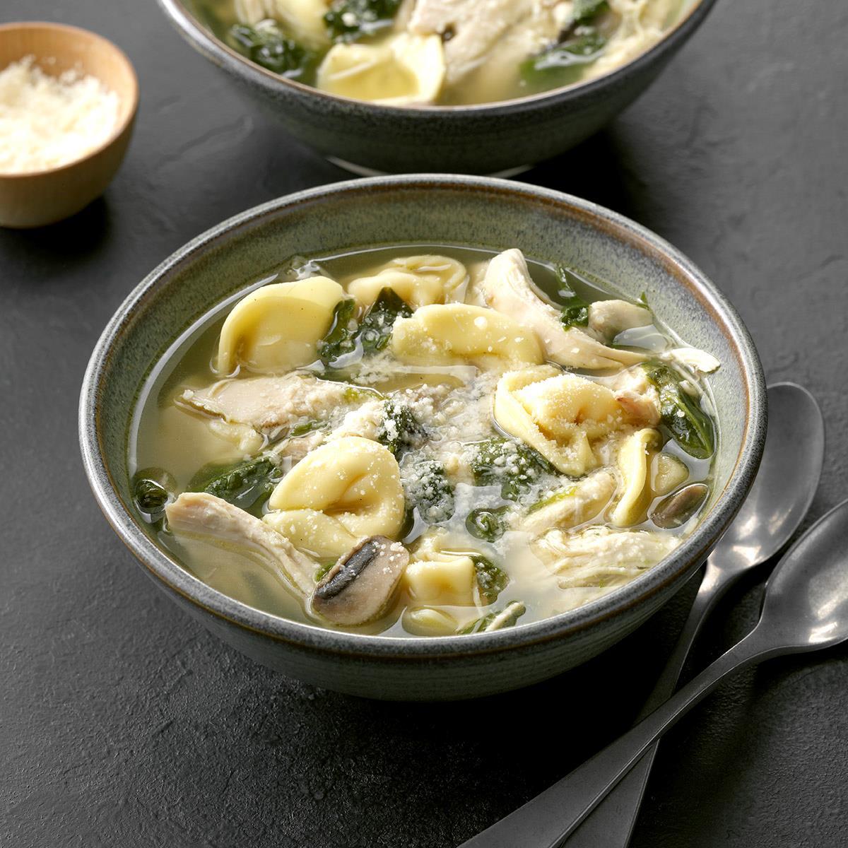 Chicken Spinach Tortellini Soup Recipe Taste Of Home