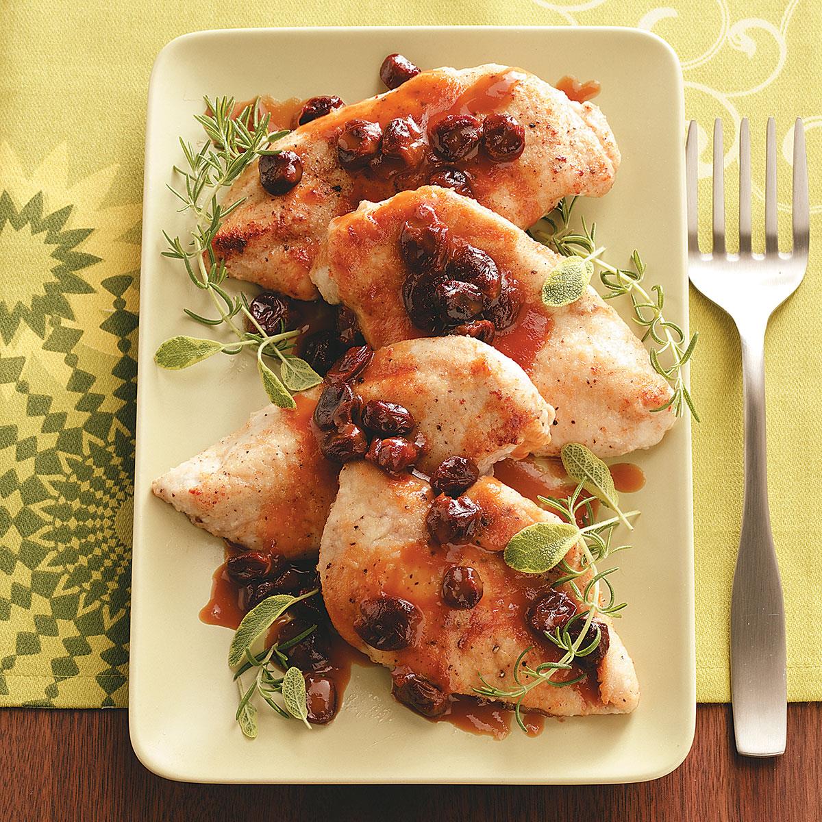 Chicken Cutlets With Citrus Cherry Sauce Recipe How To Make It Taste Of Home