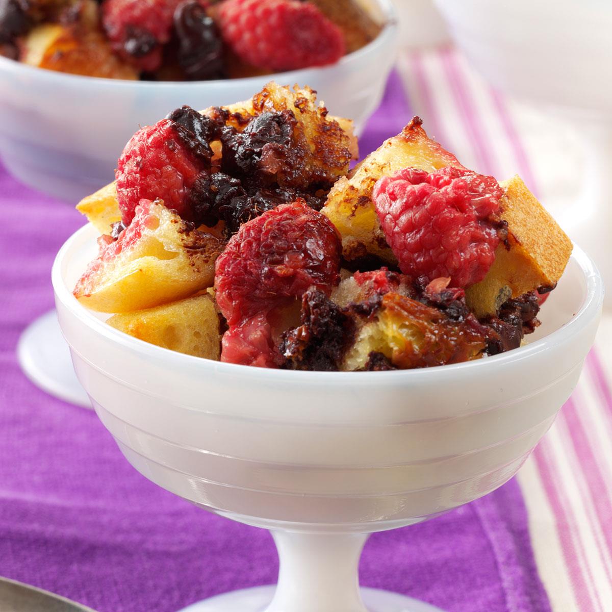 Chocolate Bread Pudding with Raspberries image