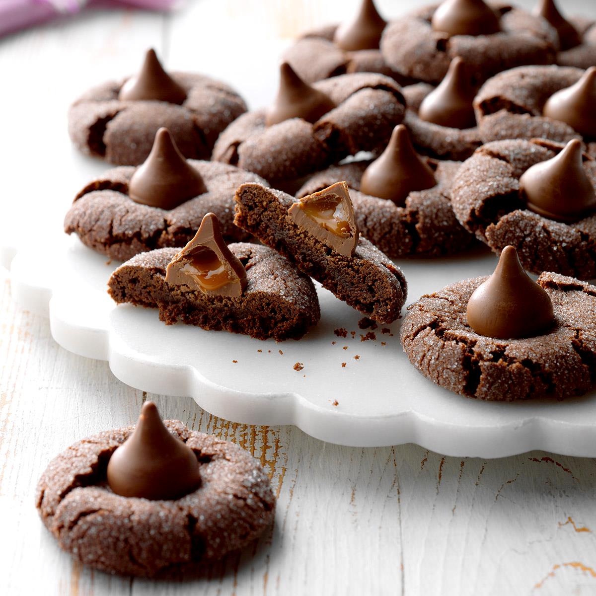 Chocolate Caramel Kiss Cookies image