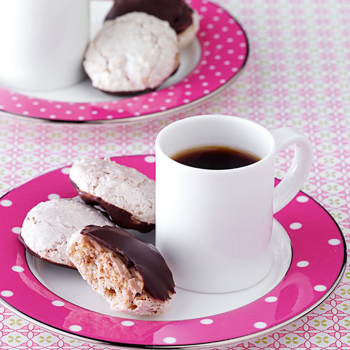 Chocolate-Dipped Almond Macaroons image