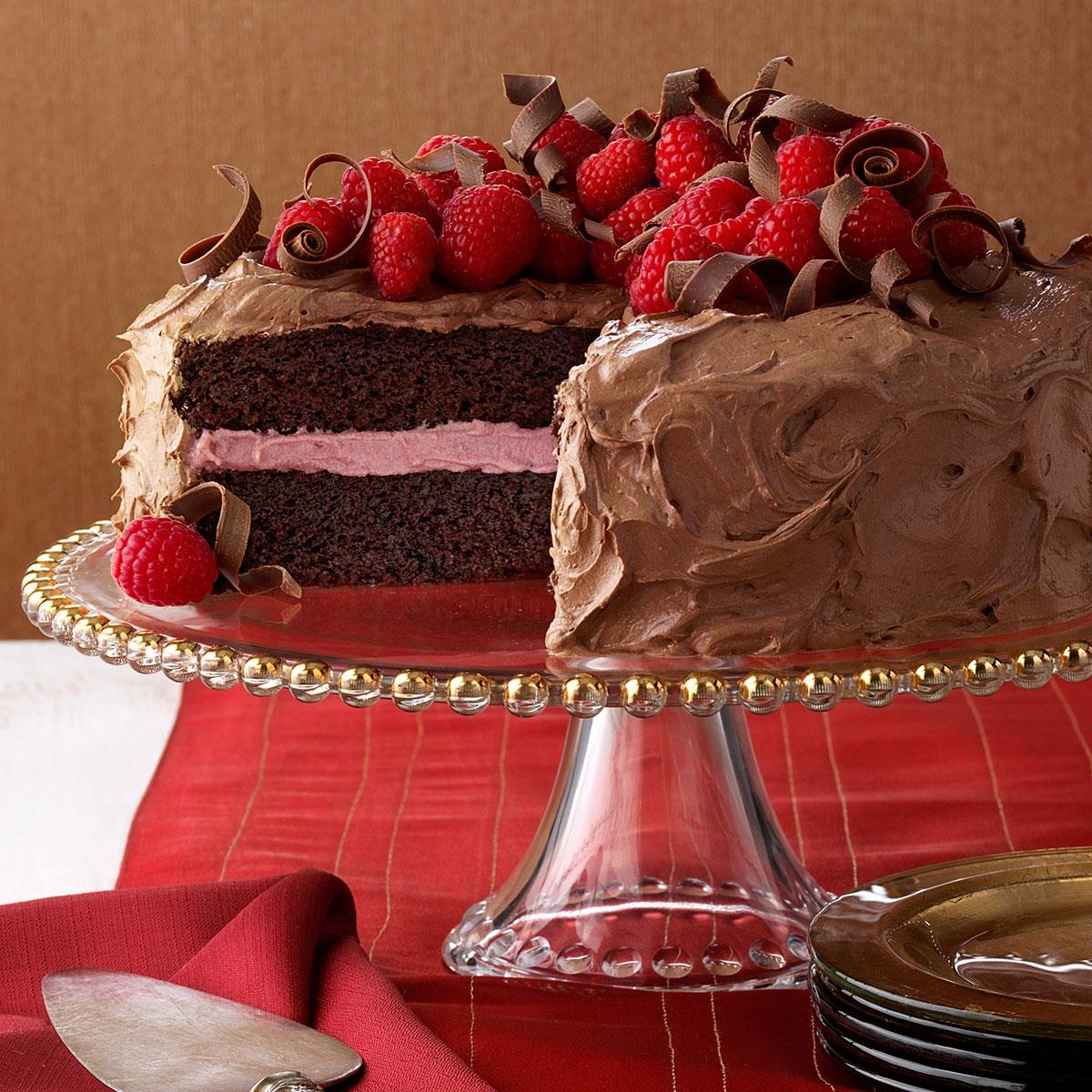 Chocolate Cake With Raspberry Filling Recipe How To Make It Taste Of Home