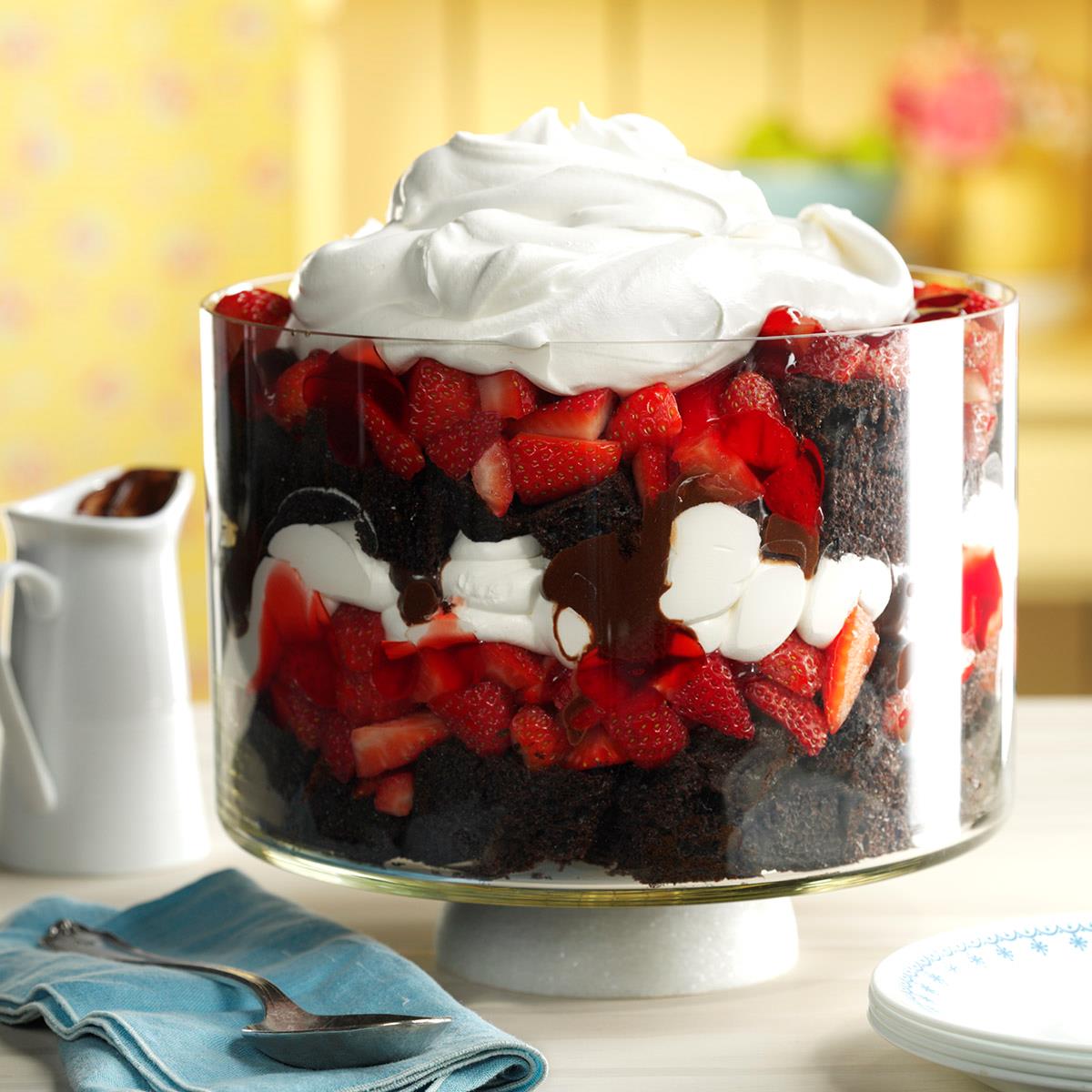 Chocolate Strawberry Punch Bowl Trifle image