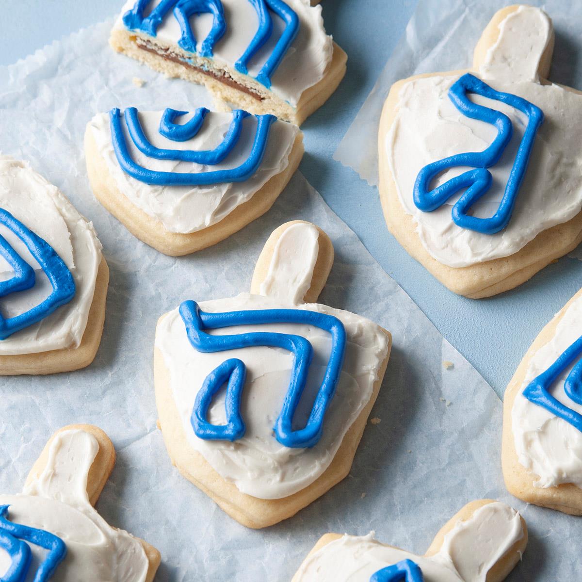 Chocolate-Stuffed Dreidel Cookies image