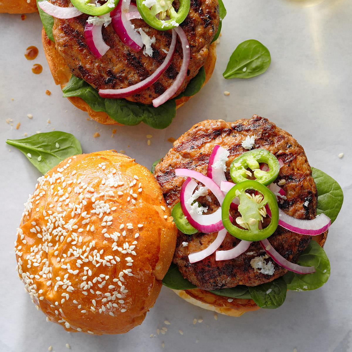 Best Beef And Chorizo Burgers With Roasted Chile Mayonnaise Recipes