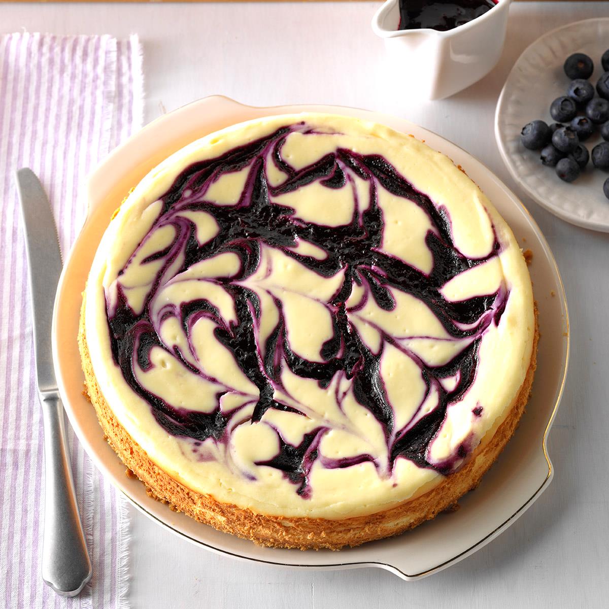 Contest-Winning Blueberry Swirl Cheesecake image