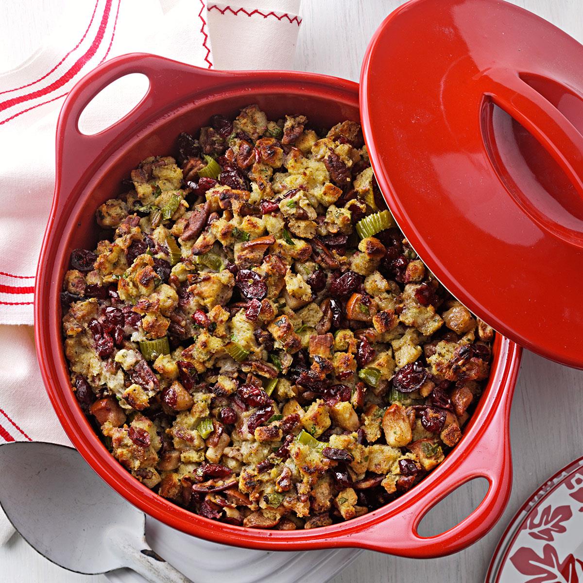 Cranberry Pear Stuffing Recipe How To Make It Taste Of Home