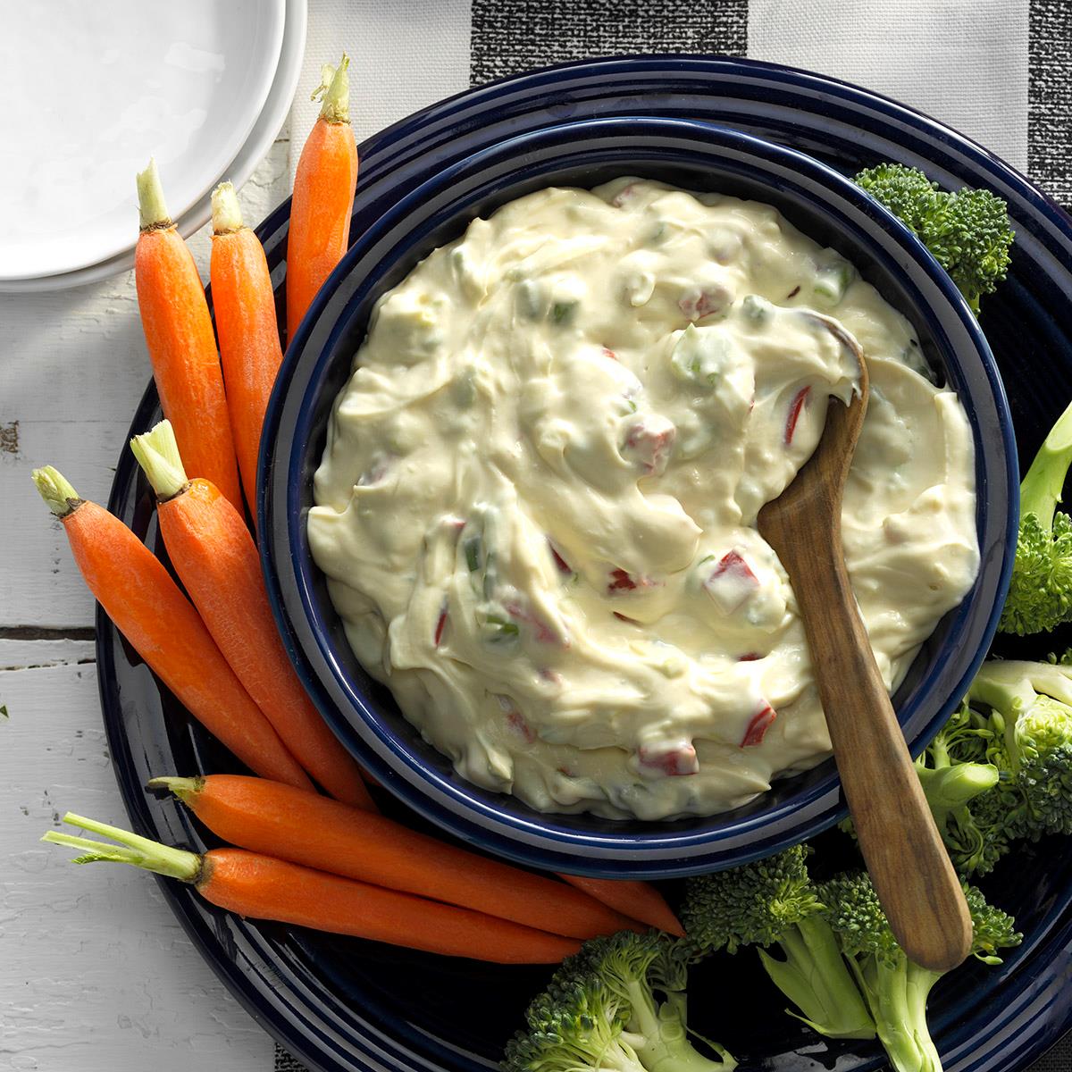 image of Creamy Red Pepper Veggie Dip recipe by Taste of Home