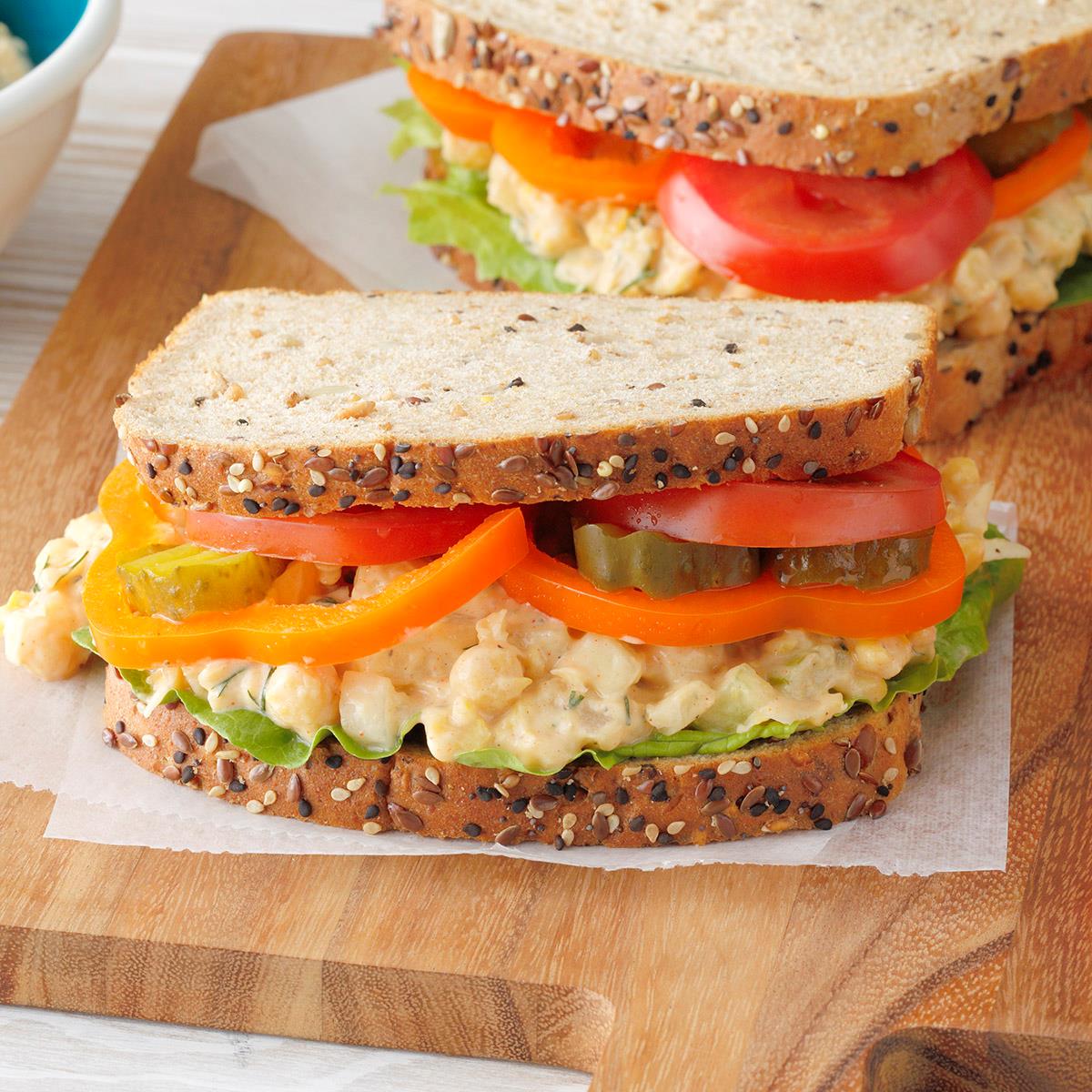 Dilly Chickpea Salad Sandwiches Recipe Taste Of Home