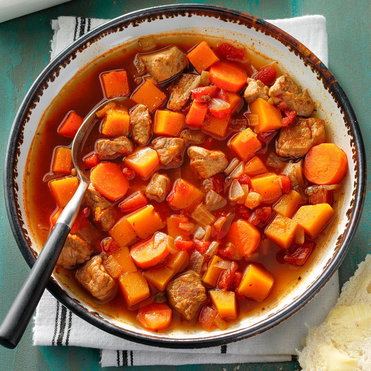 Pressure-Cooker Southwestern Pork and Squash Soup image