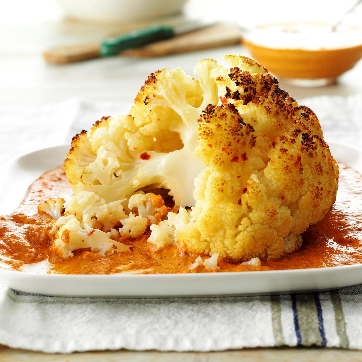 Cauliflower with Roasted Almond & Pepper Dip_image