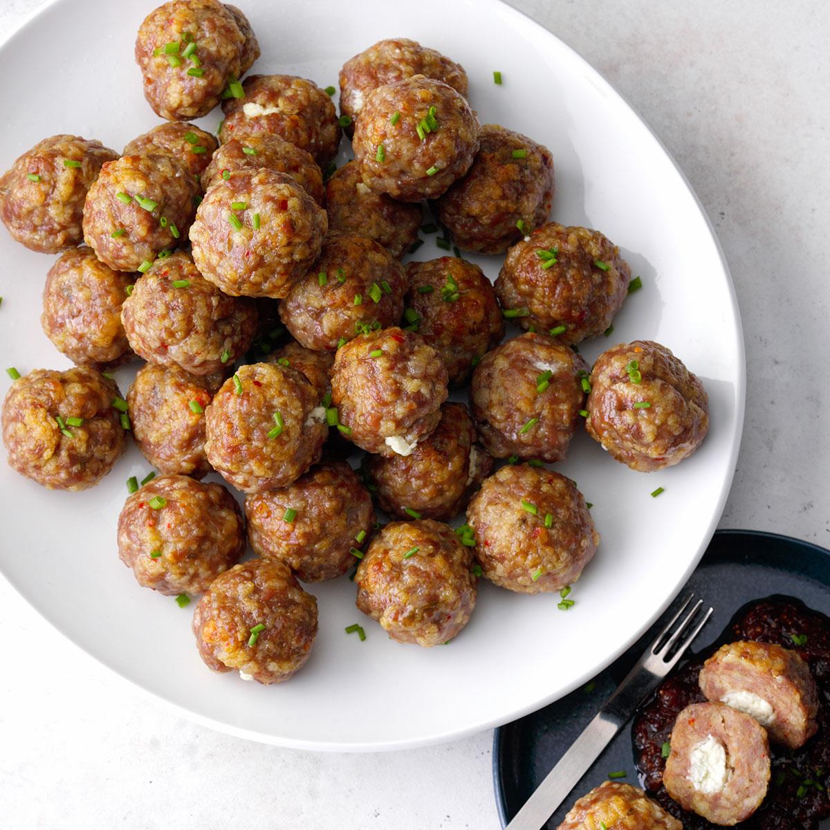 Fig and Goat Cheese Air-Fried Meatballs image