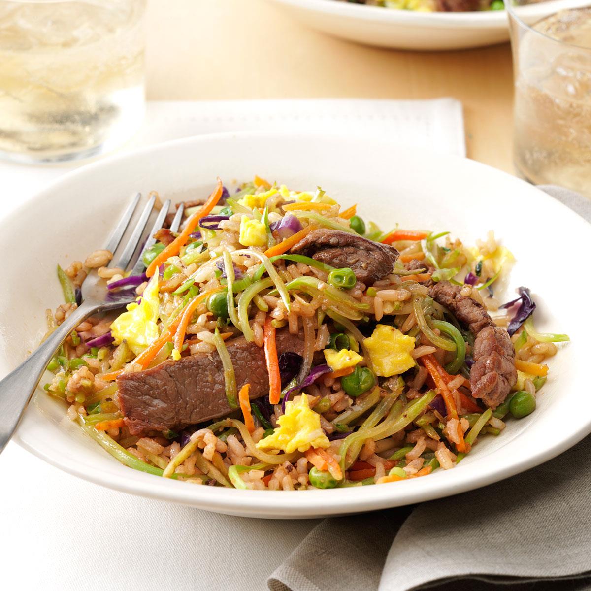 Ginger Steak Fried Rice Recipe How To Make It Taste Of Home