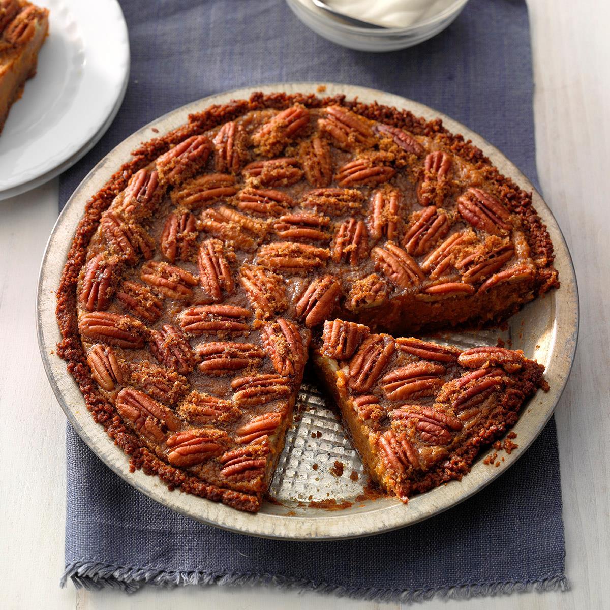 image of Gingersnap Sweet Potato Praline Pie recipe by Taste of Home