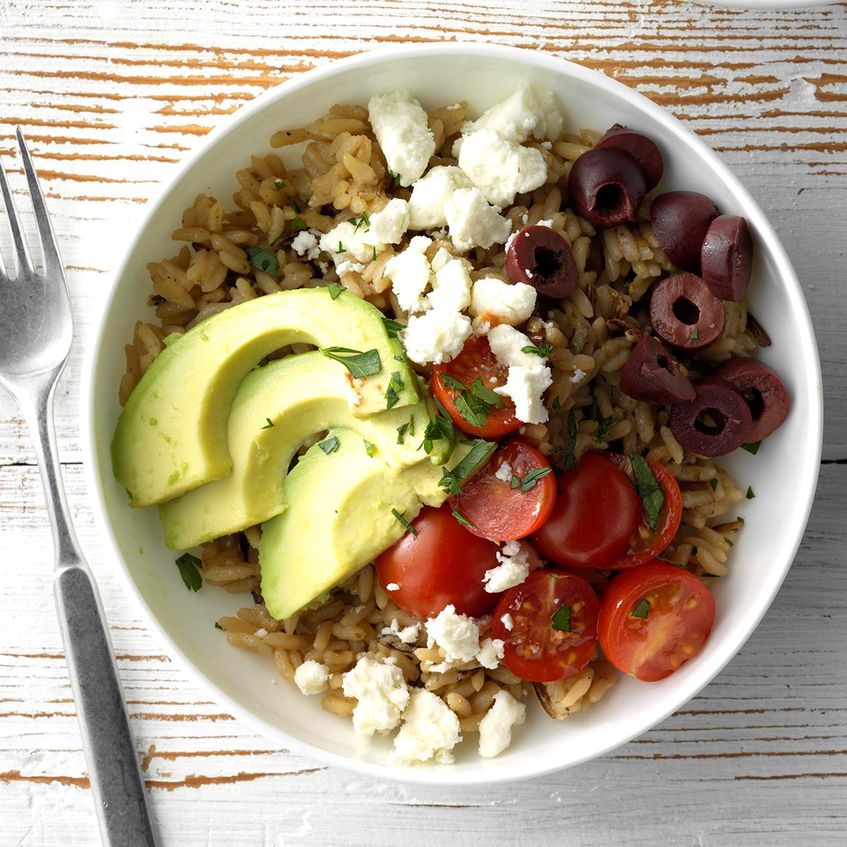 Greek Brown and Wild Rice Bowls-image