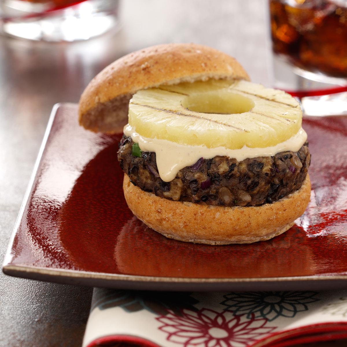 Grilled Black Bean And Pineapple Burgers Recipe How To Make It