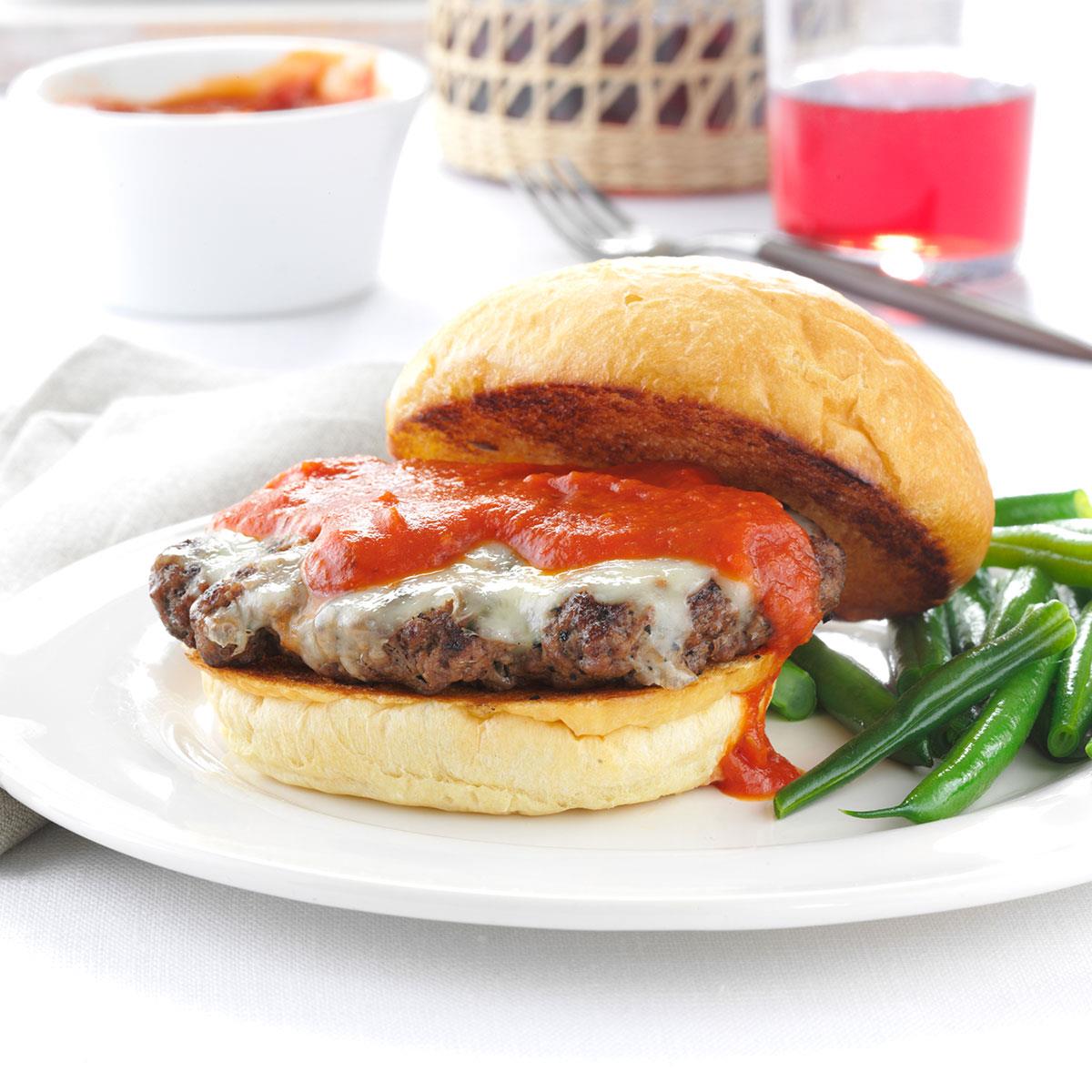 Grilled Italian Burgers Recipe How To Make It Taste Of Home
