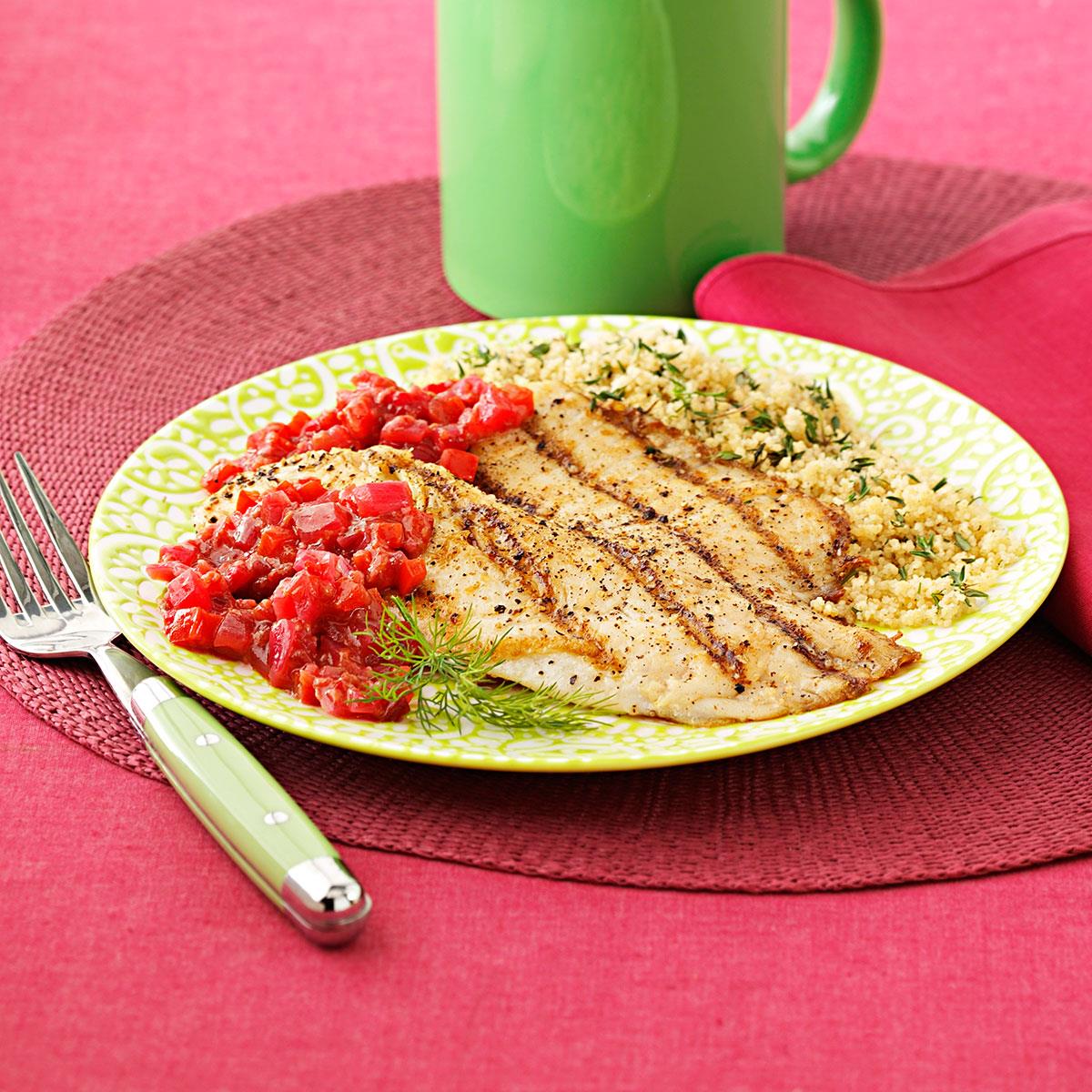 Grilled Tilapia with Raspberry Chipotle Chutney image