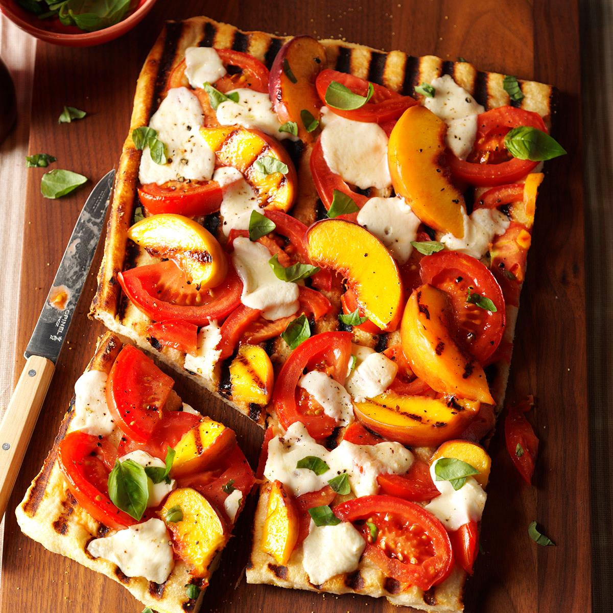 Grilled Tomato-Peach Pizza-image