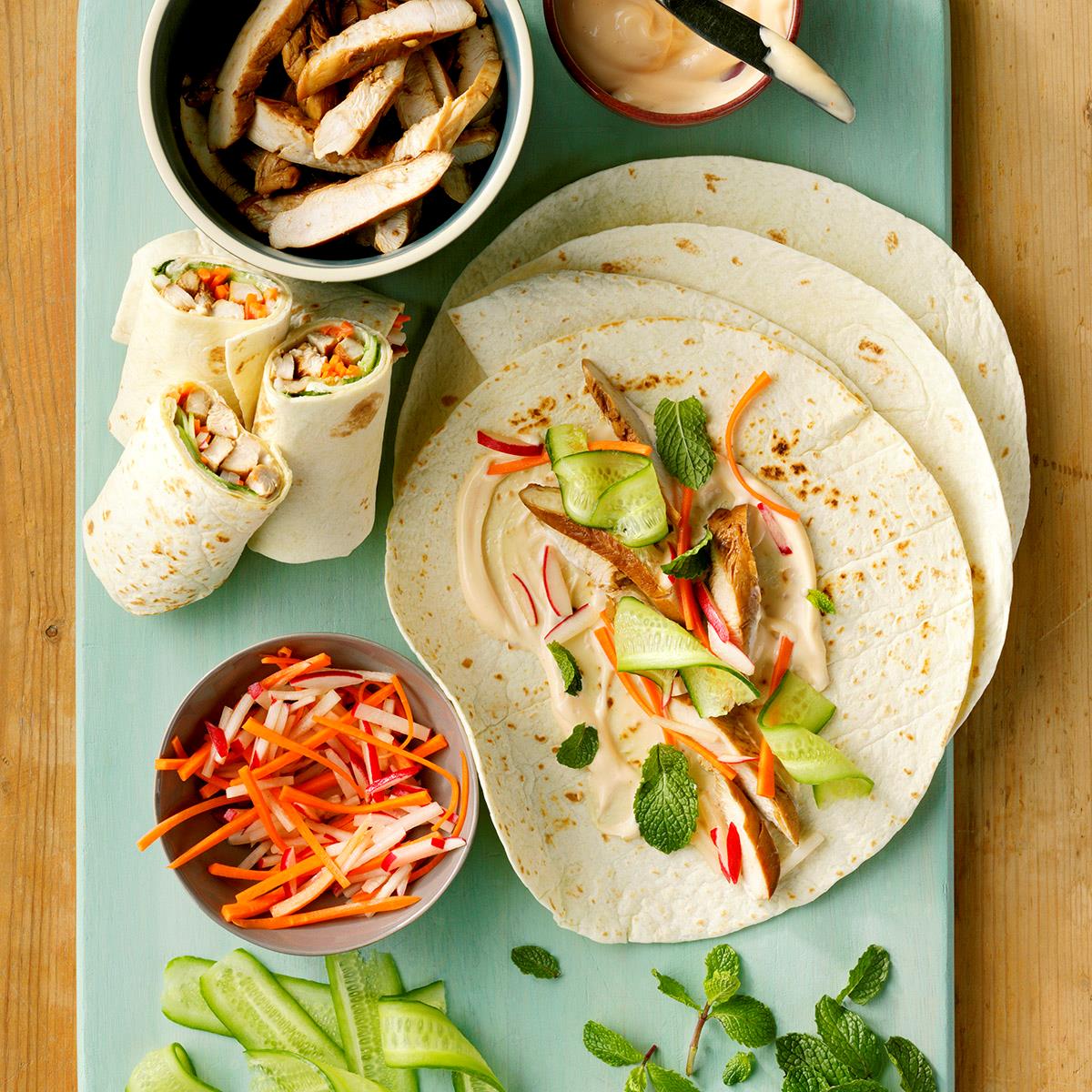 Air-Fryer Hoisin Chicken Wraps image