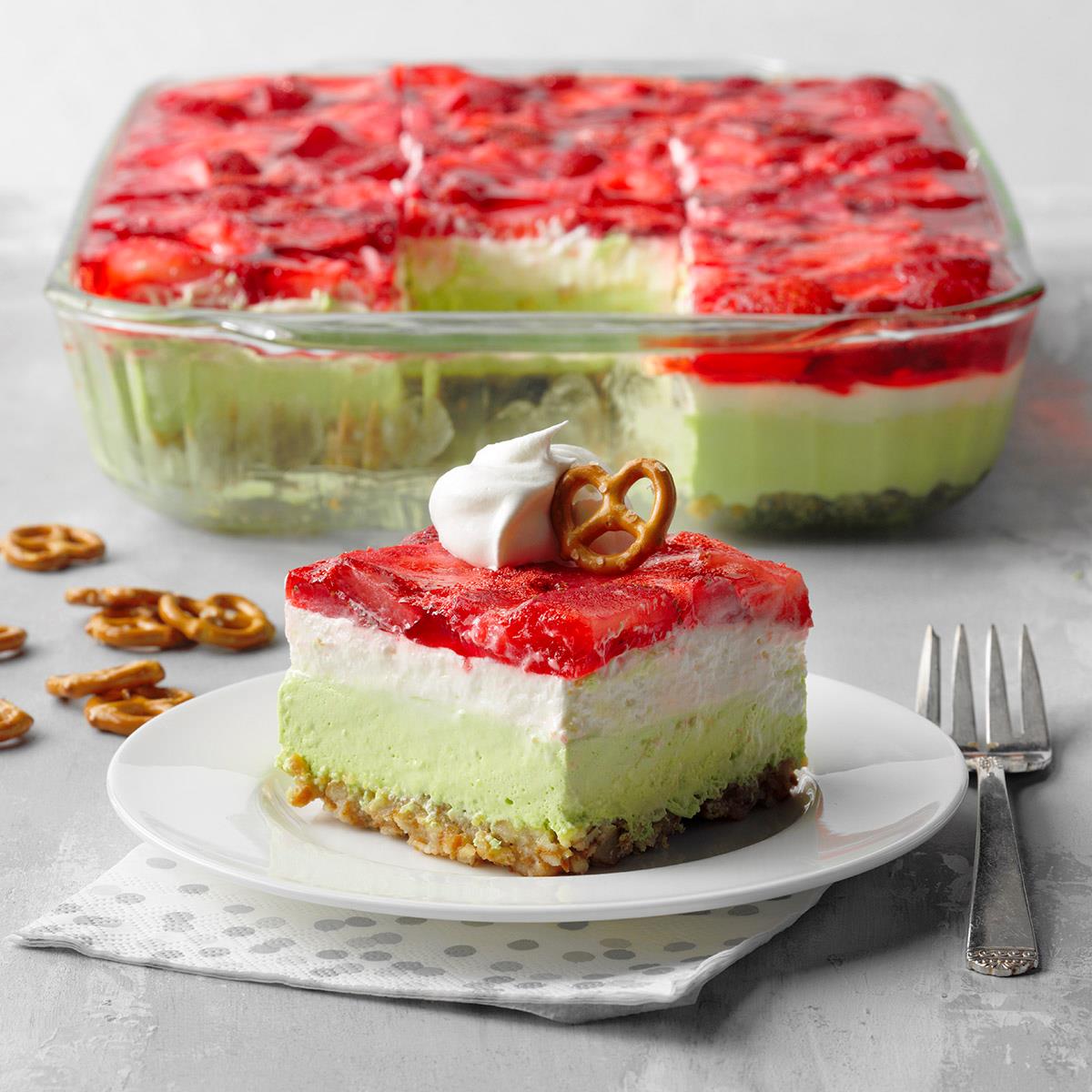 Strawberry Lime Pretzel Salad Recipe | Taste of Home