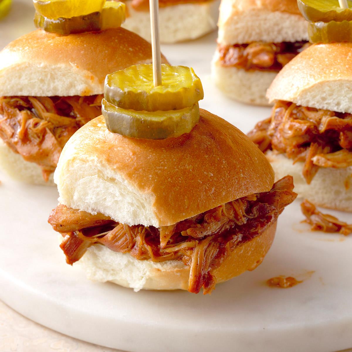 Honey and Ale Pulled Chicken Sliders-image
