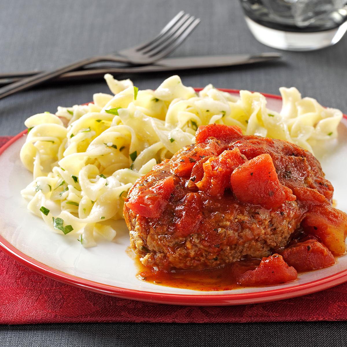 Salisbury Steak With Tomato Sauce