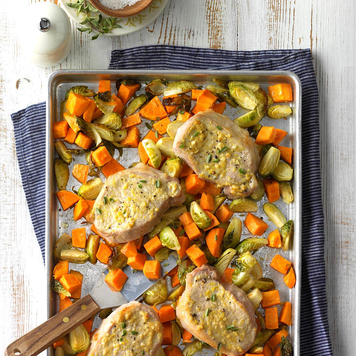 Lemon-Dijon Pork Sheet-Pan Supper-image