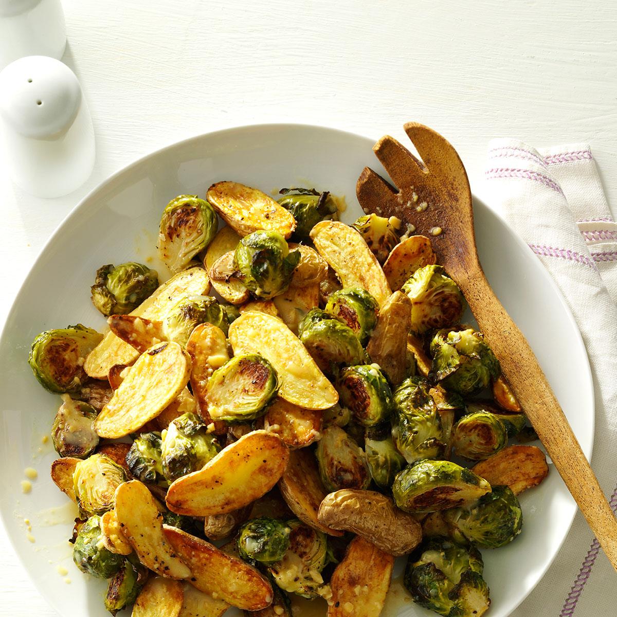 Lemon Roasted Fingerlings and Brussels Sprouts-image