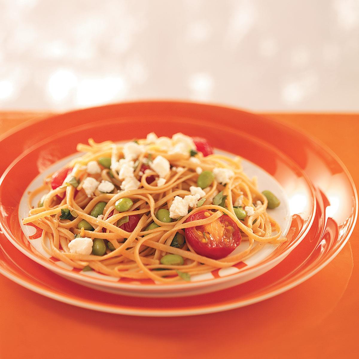 Linguine with Edamame and Tomatoes for 2 image