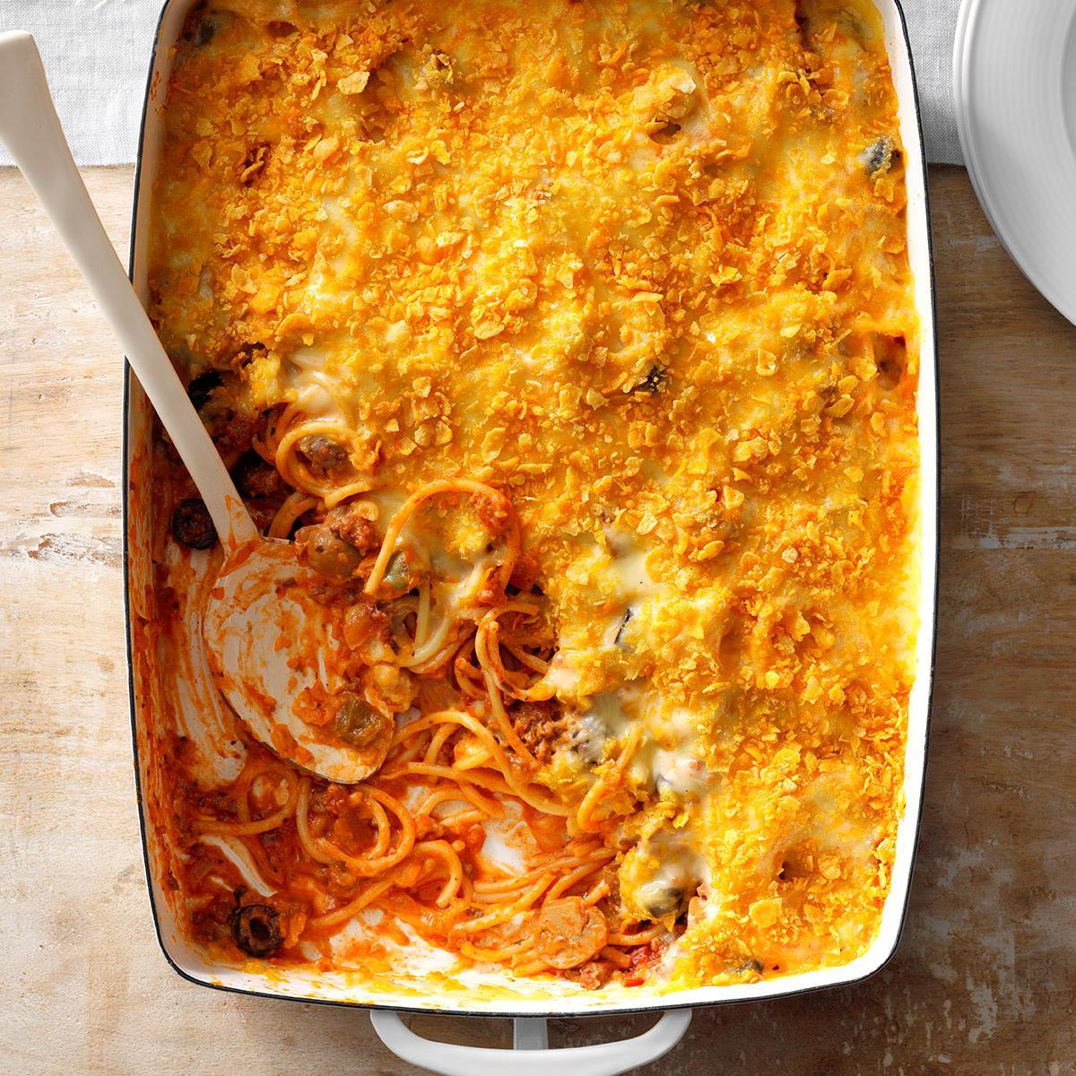 Loaded Spaghetti Bake Recipe How To Make It Taste Of Home