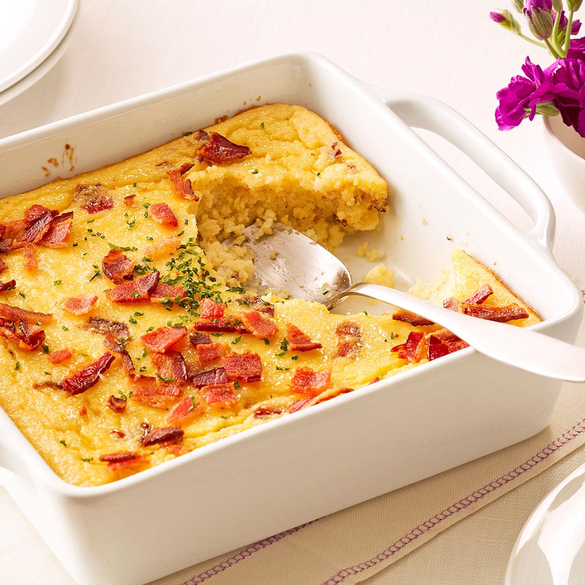 image of Maple-Bacon Grits Puff recipe by Taste of Home